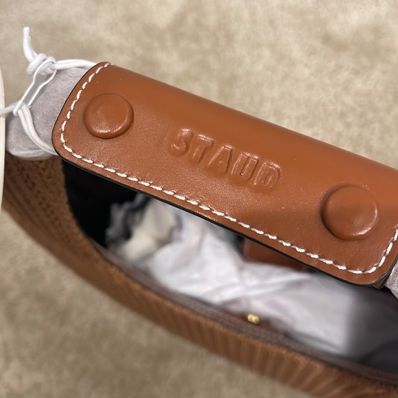 STAUD RAFFIA MOON TOTE BAG - TAN - Picture 3 of 10